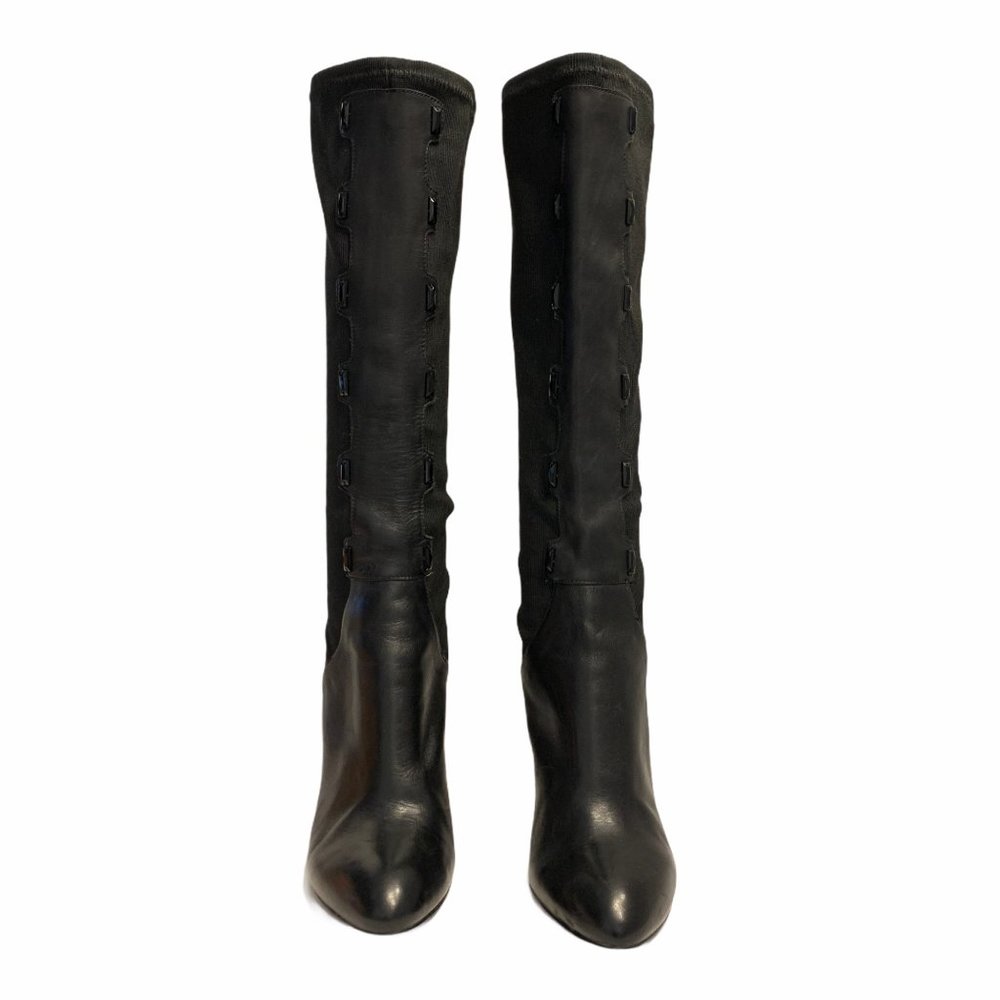 B Makowsky Leather Stretch High Heel Knee High 8.5 - Picture 4 of 9